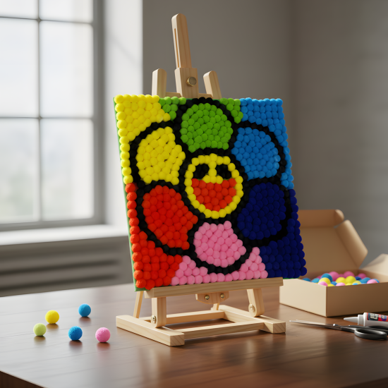 Pompom Ball Mosaic Art